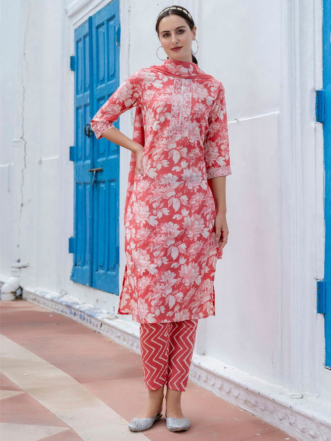 Omega Cotton Printed Kurti With Bottom Dupatta Wholesale Shop In Surat
